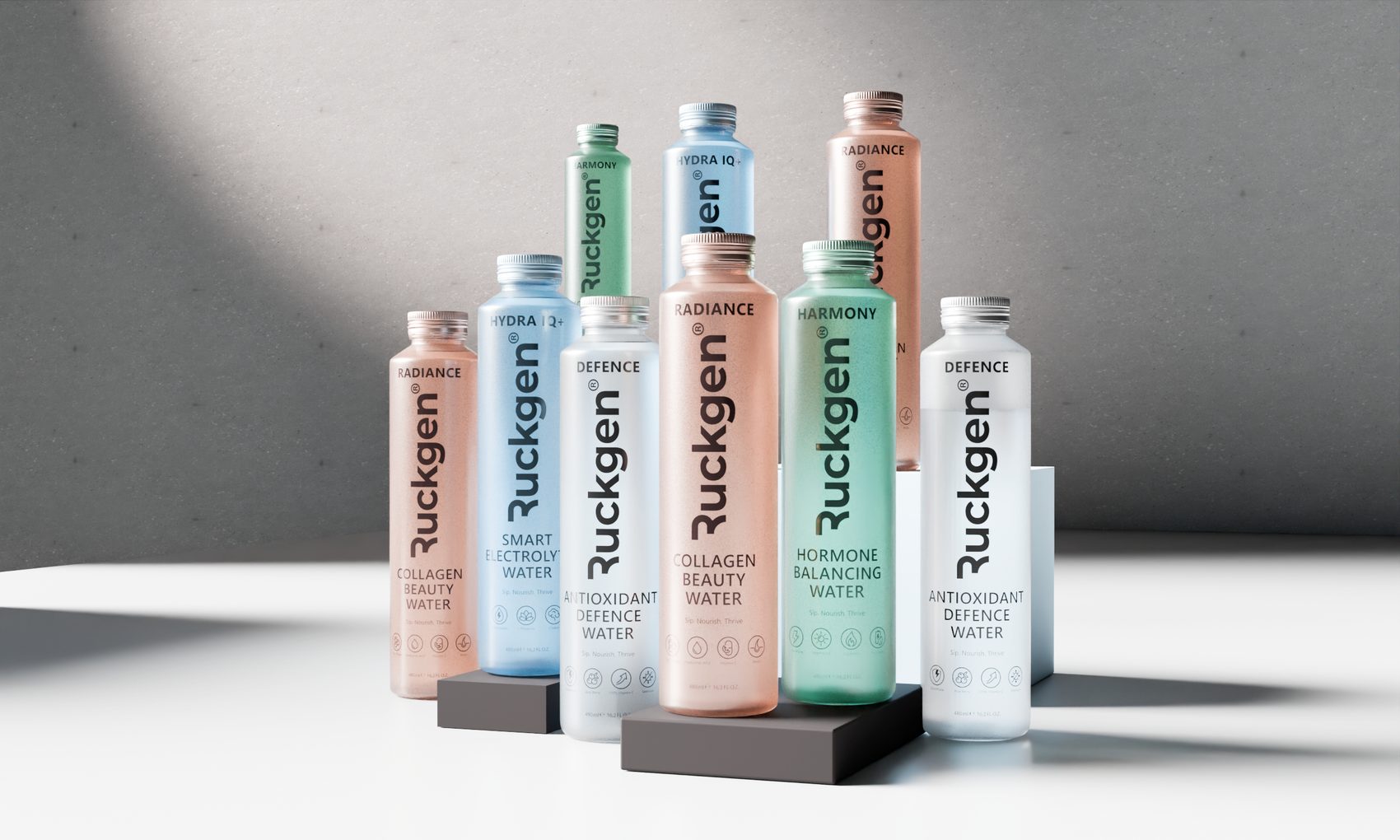 The Ruckgen range of four functional drinks